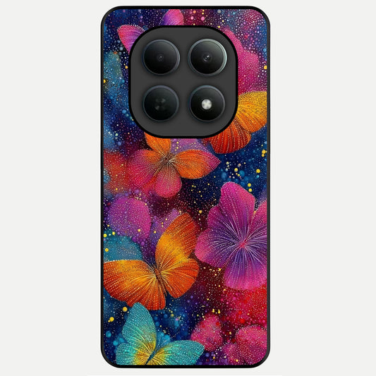  Butterfly Dream Mist Glass Case For Poco M8 Pro back cover – full design glossy printed glass finish