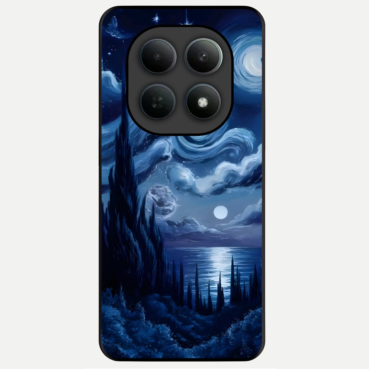  Celestial Dream Van Gogh Glass Case For Poco M8 Pro back cover – full design glossy printed glass finish
