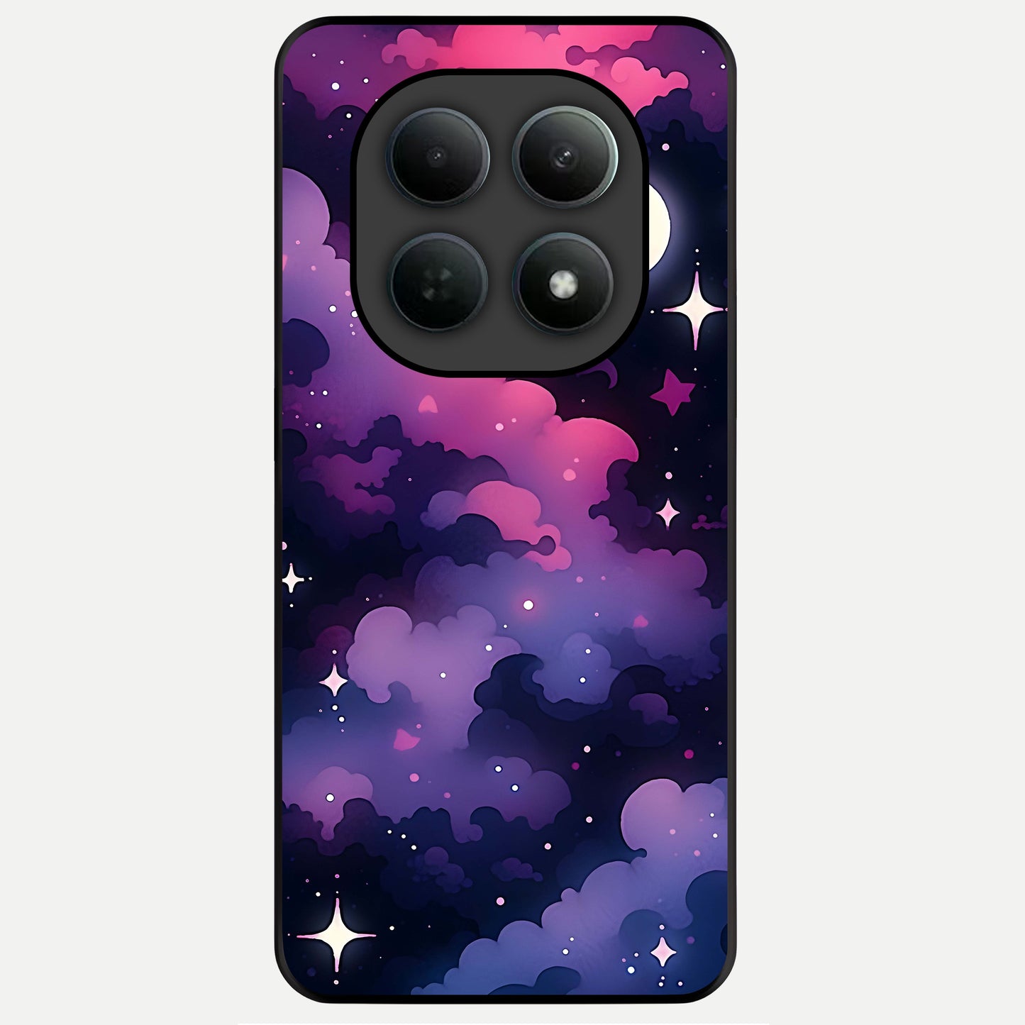  Celestial Moon Magic Glass Case For Poco M8 Pro back cover – full design glossy printed glass finish