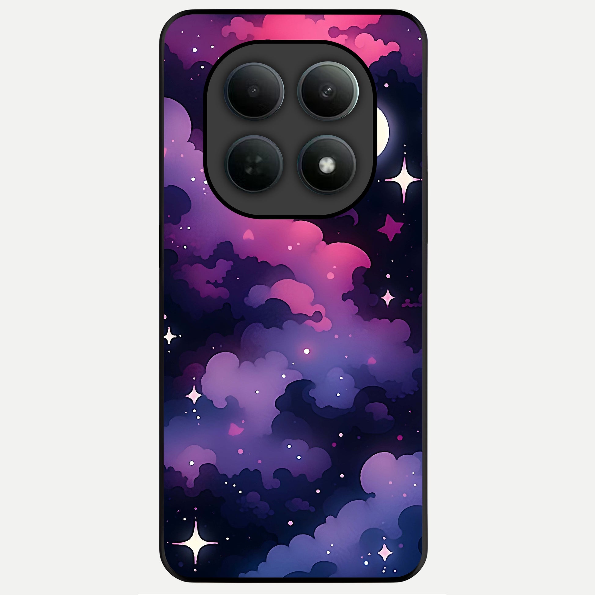  Celestial Moon Magic Glass Case For Poco M8 Pro back cover – full design glossy printed glass finish