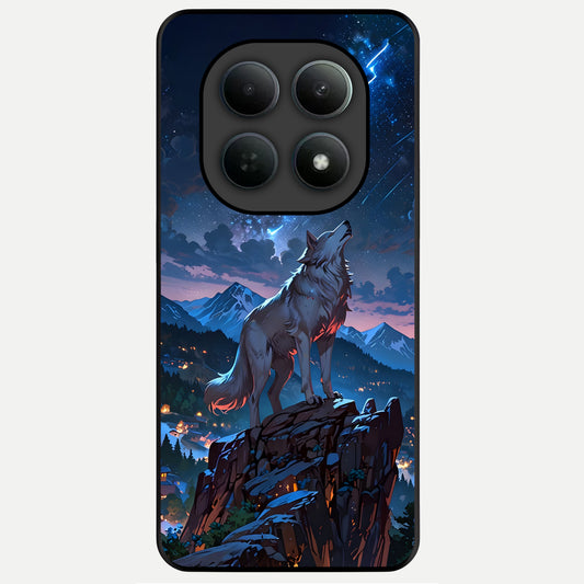  Celestial Wolf Howl Glass Case For Poco M8 Pro back cover – full design glossy printed glass finish