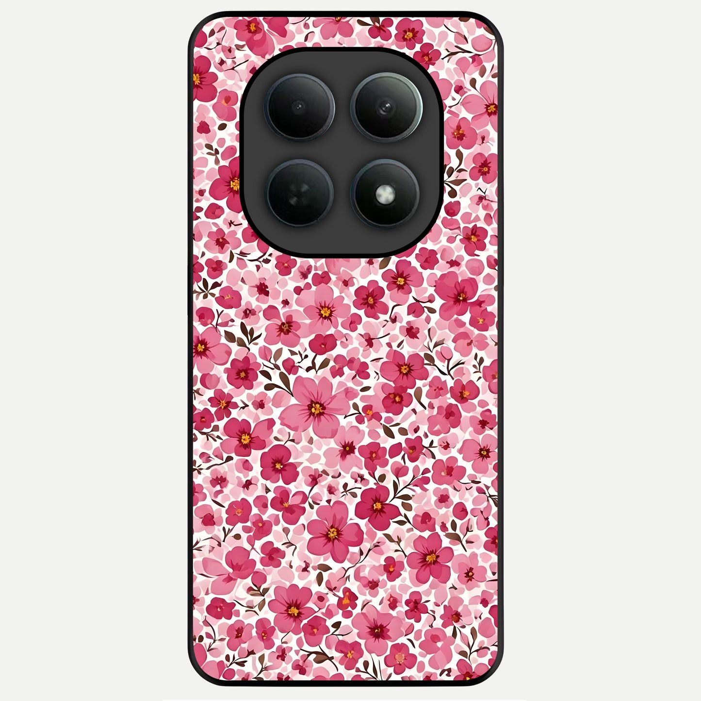  Cherry Blossom Charm Glass Case For Poco M8 Pro back cover – full design glossy printed glass finish