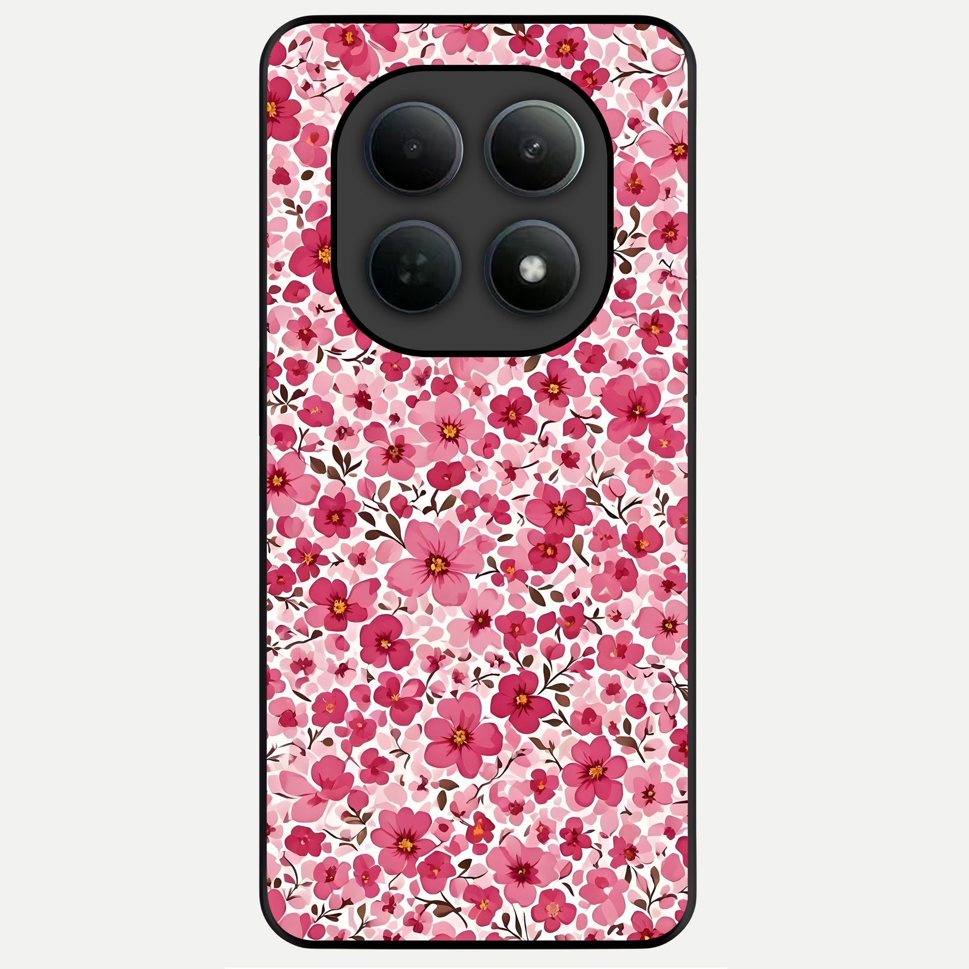  Cherry Blossom Charm Glass Case For Poco M8 Pro back cover – full design glossy printed glass finish