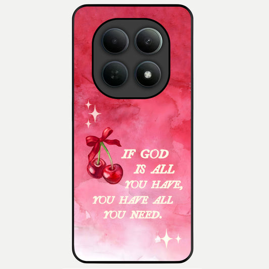  Cherry Quote Glass Case For Poco M8 Pro back cover – full design glossy printed glass finish
