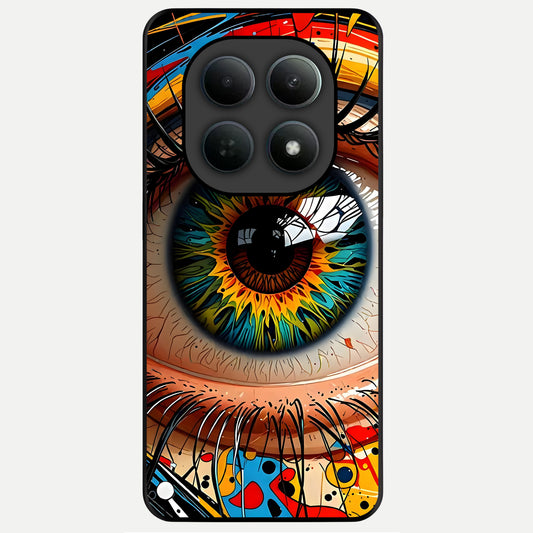  Colorful Eye Glass Case For Poco M8 Pro back cover – full design glossy printed glass finish