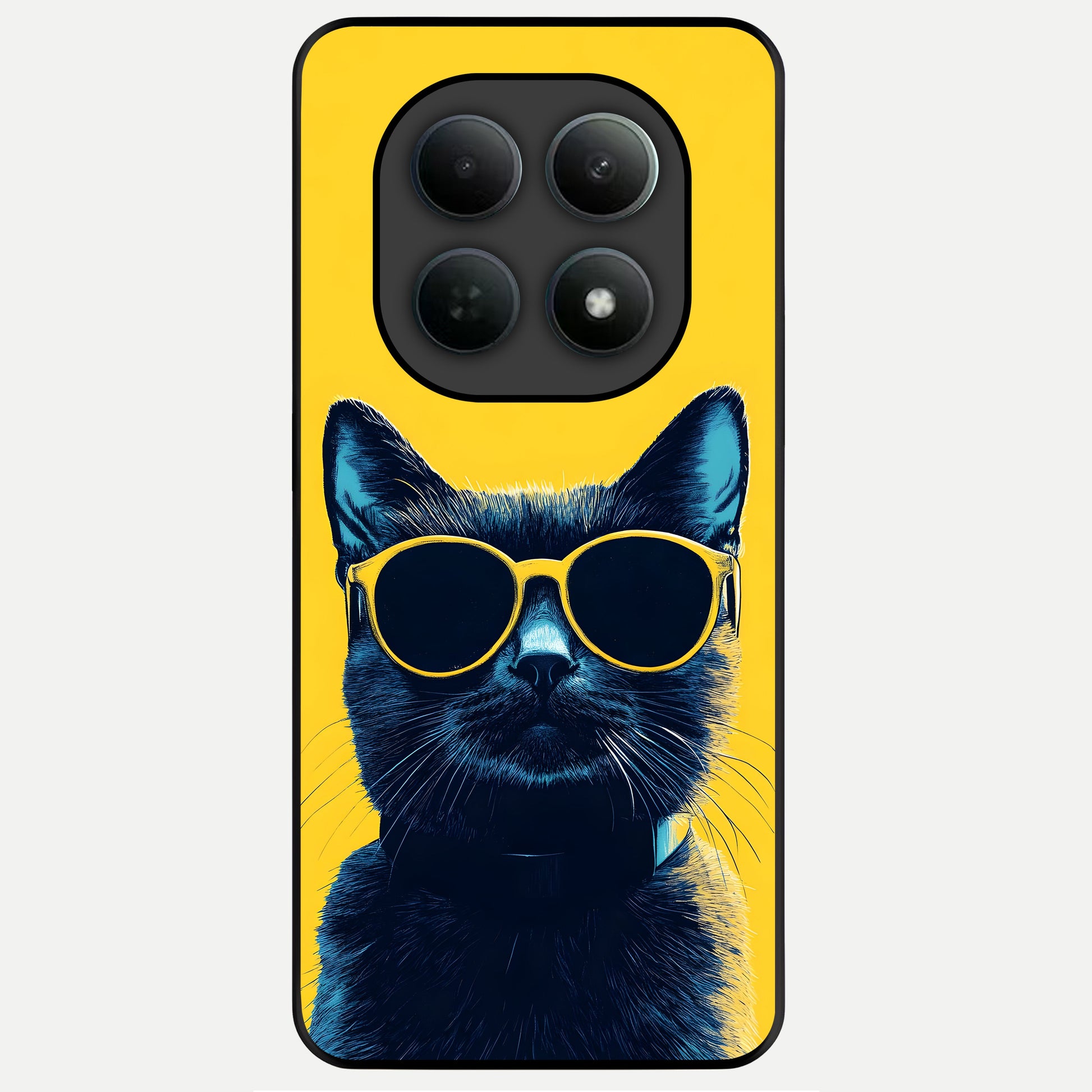  Cool Cat Vibes Glass Case For Poco M8 Pro back cover – full design glossy printed glass finish