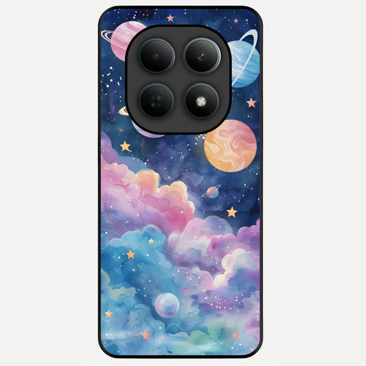  Cosmic Planet Dreams Glass Case For Poco M8 Pro back cover – full design glossy printed glass finish