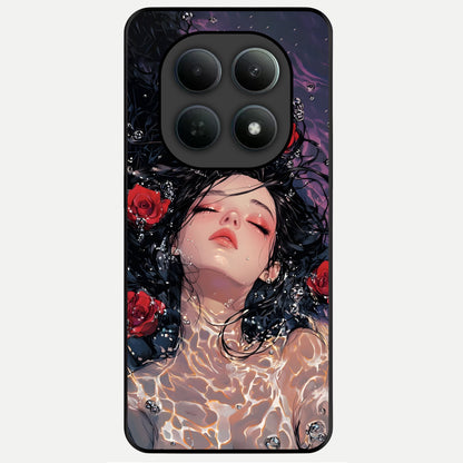  Crimson Rose Serenity Glass Case For Poco M8 Pro back cover – full design glossy printed glass finish