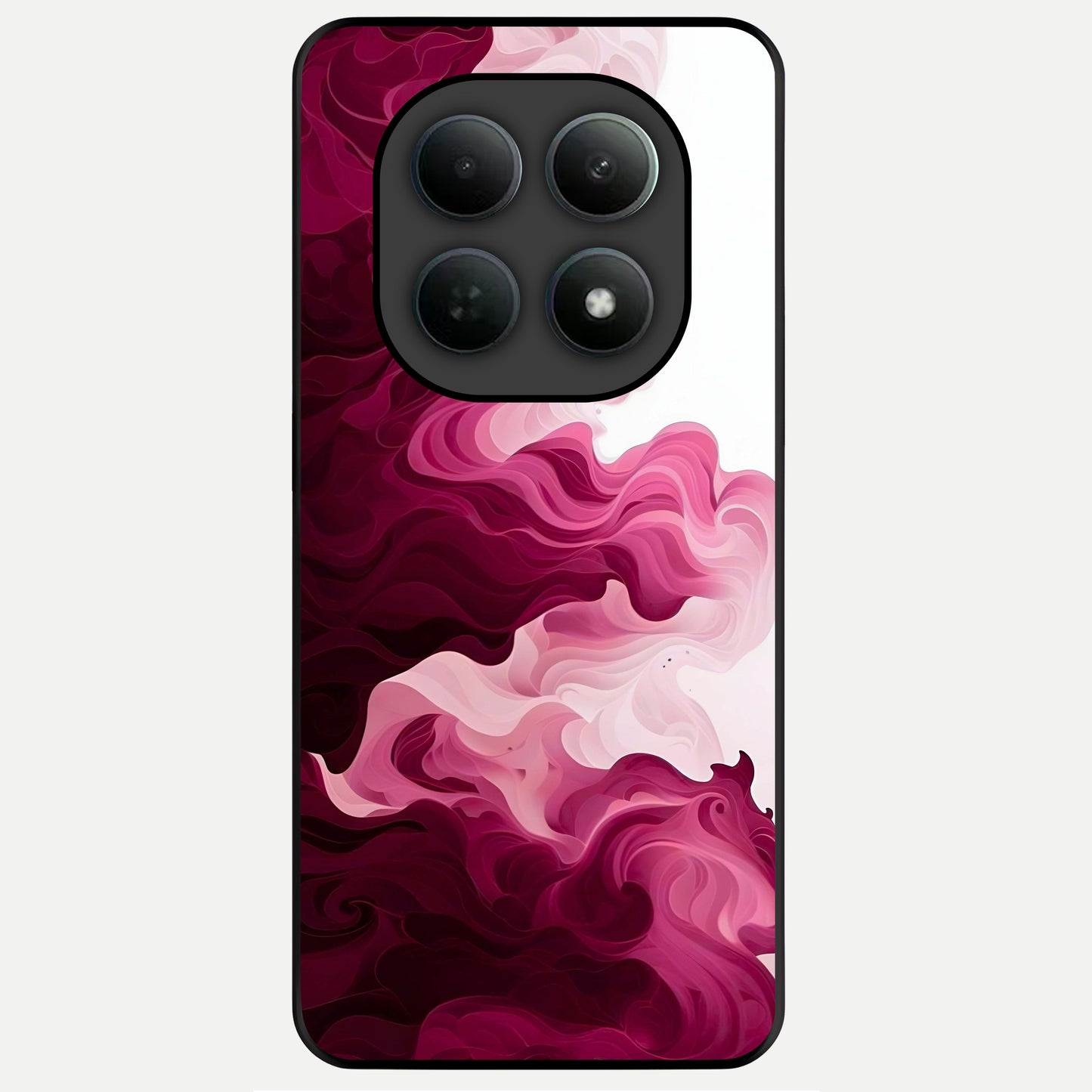  Crimson Wave Flow Glass Case For Poco M8 Pro back cover – full design glossy printed glass finish