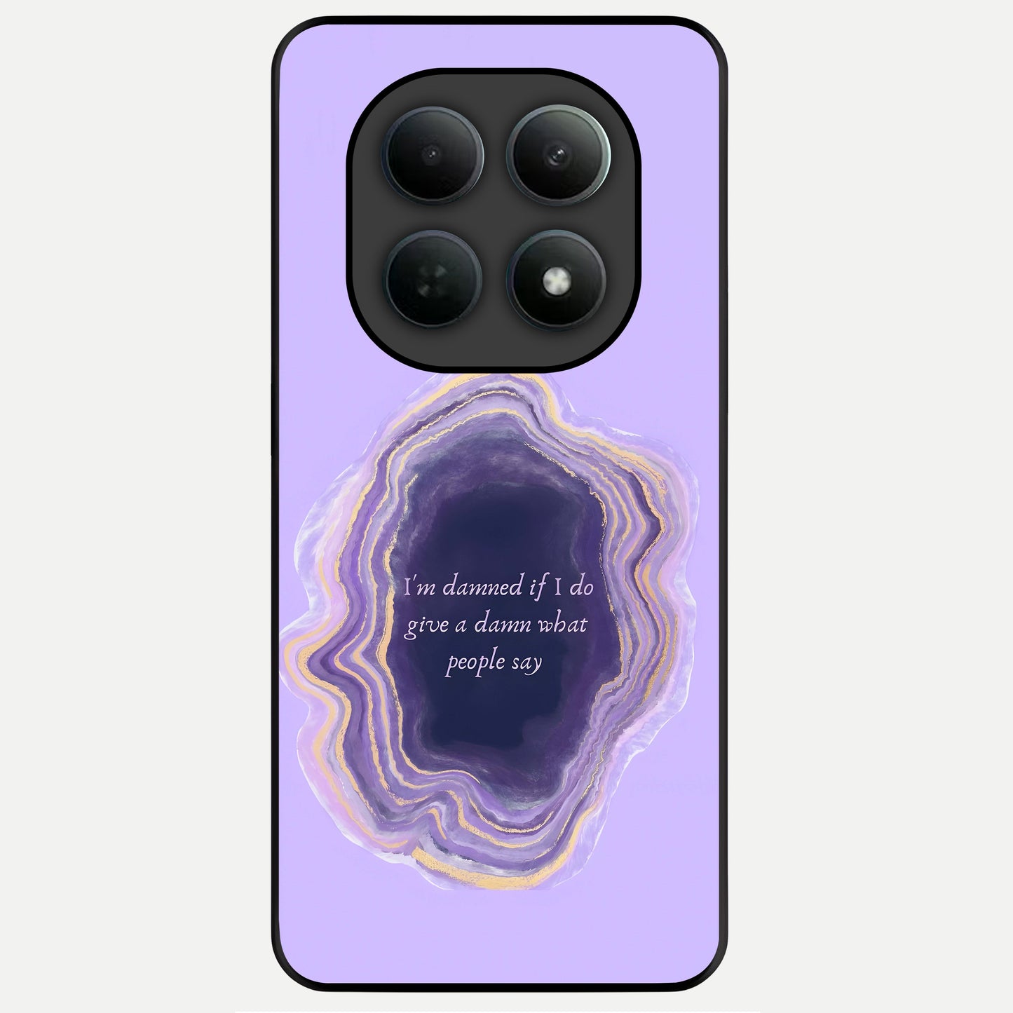  Damned People Quote Glass Case For Poco M8 Pro back cover – full design glossy printed glass finish