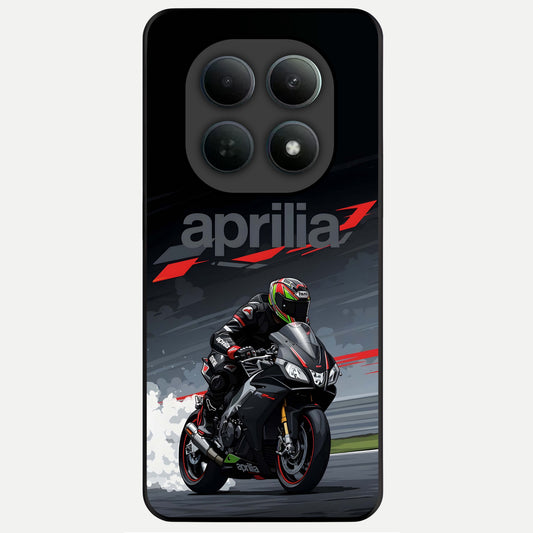  Dark Aprilla Glass Case For Poco M8 Pro back cover – full design glossy printed glass finish