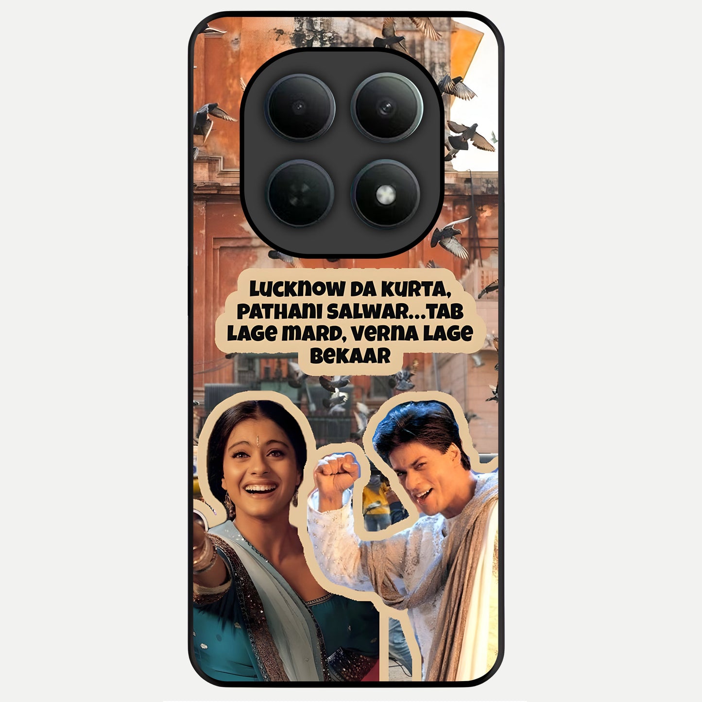  Desi Retro Vibes Glass Case For Poco M8 Pro back cover – full design glossy printed glass finish