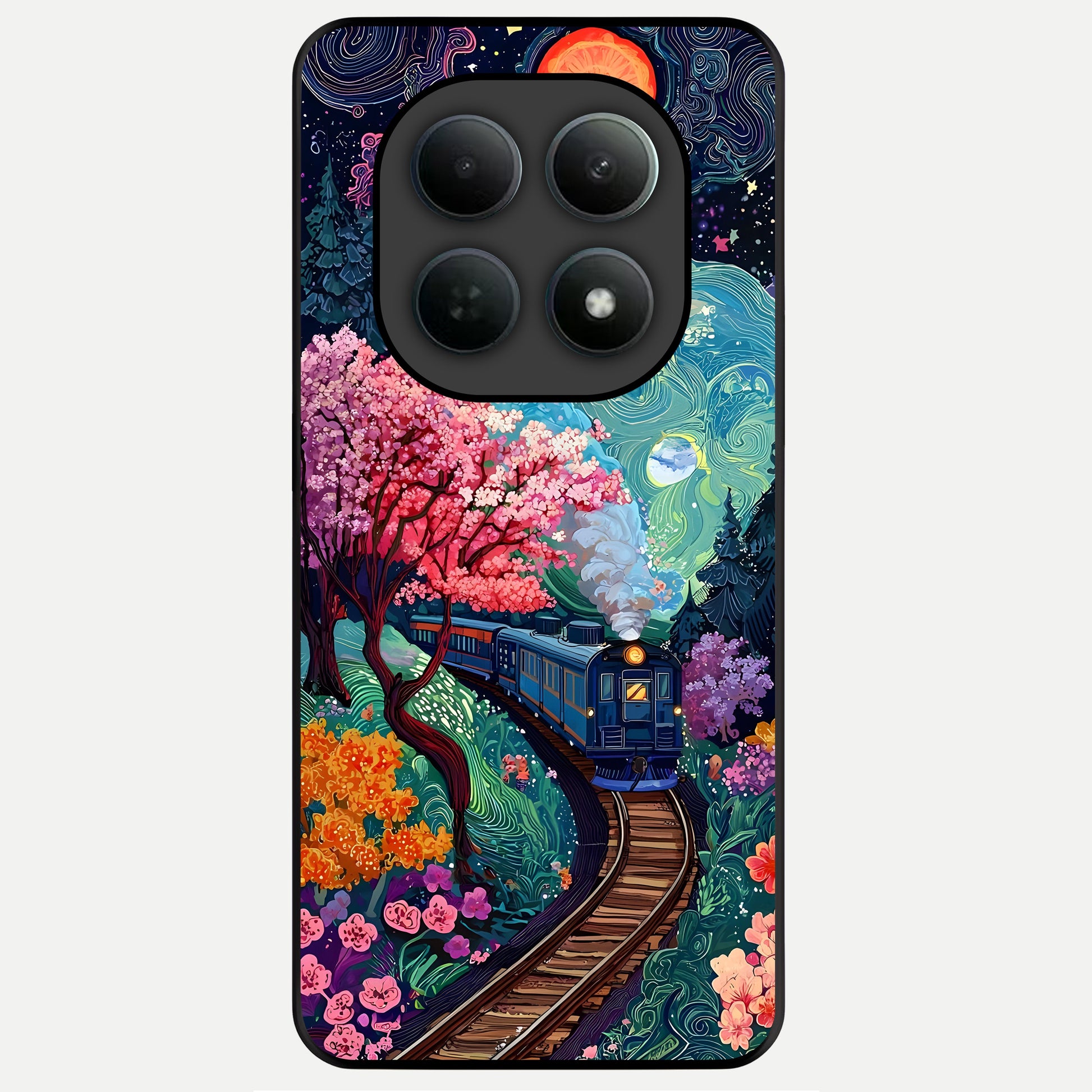  Digital Art Glass Case For Poco M8 Pro back cover – full design glossy printed glass finish