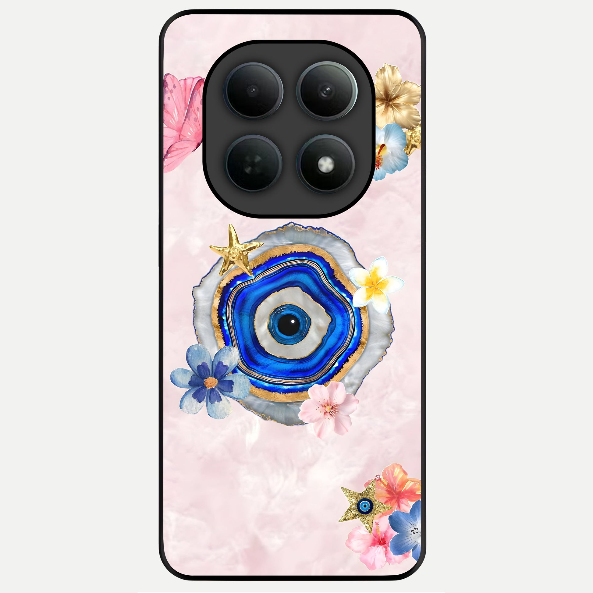  Divine Aura Bloom Glass Case For Poco M8 Pro back cover – full design glossy printed glass finish