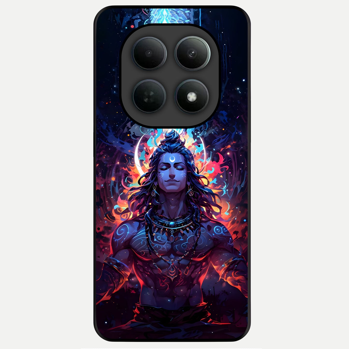  Divine Fire Shiv Glass Case For Poco M8 Pro back cover – full design glossy printed glass finish