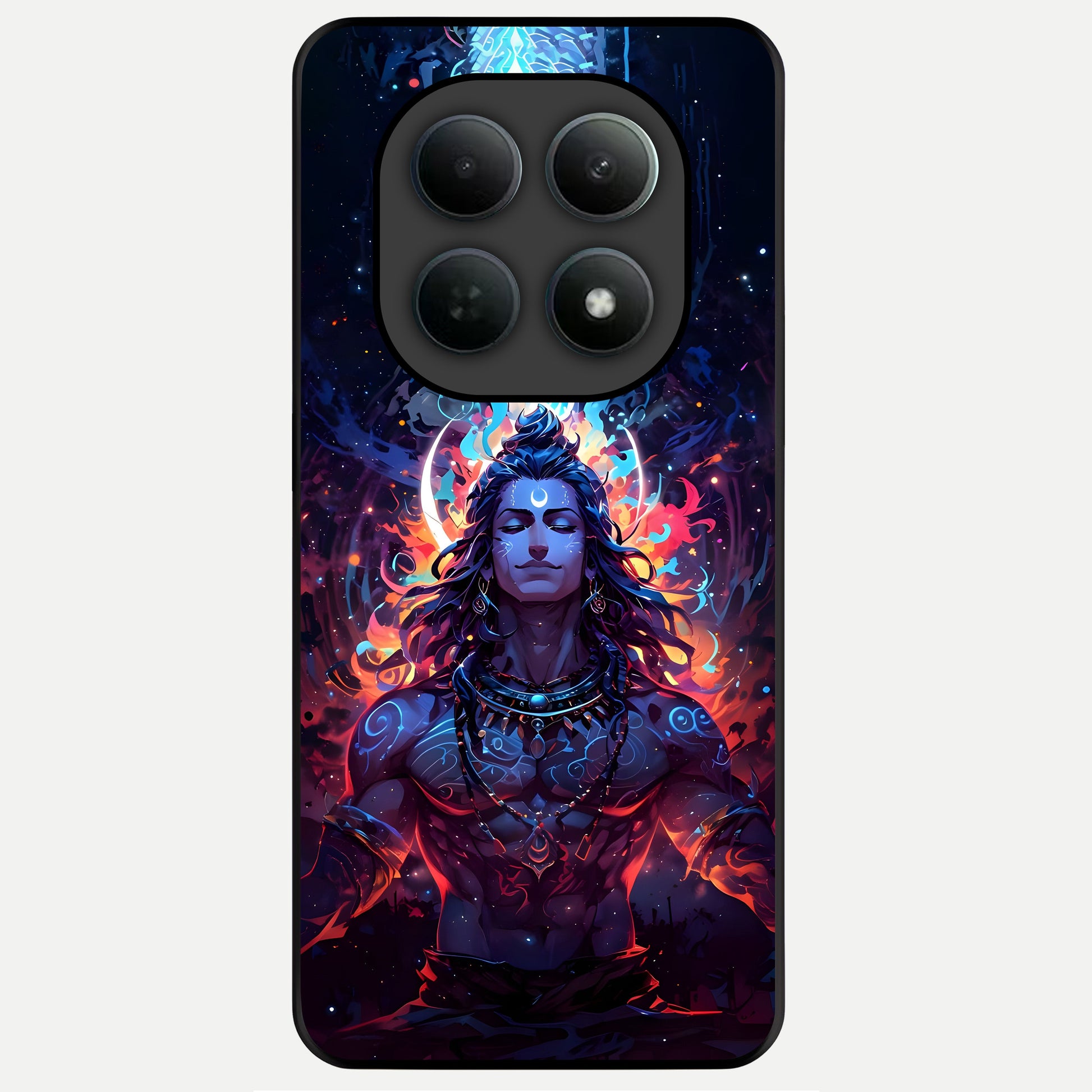  Divine Fire Shiv Glass Case For Poco M8 Pro back cover – full design glossy printed glass finish