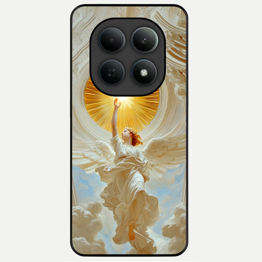  Divine Light Angel Glass Case For Poco M8 Pro back cover – full design glossy printed glass finish