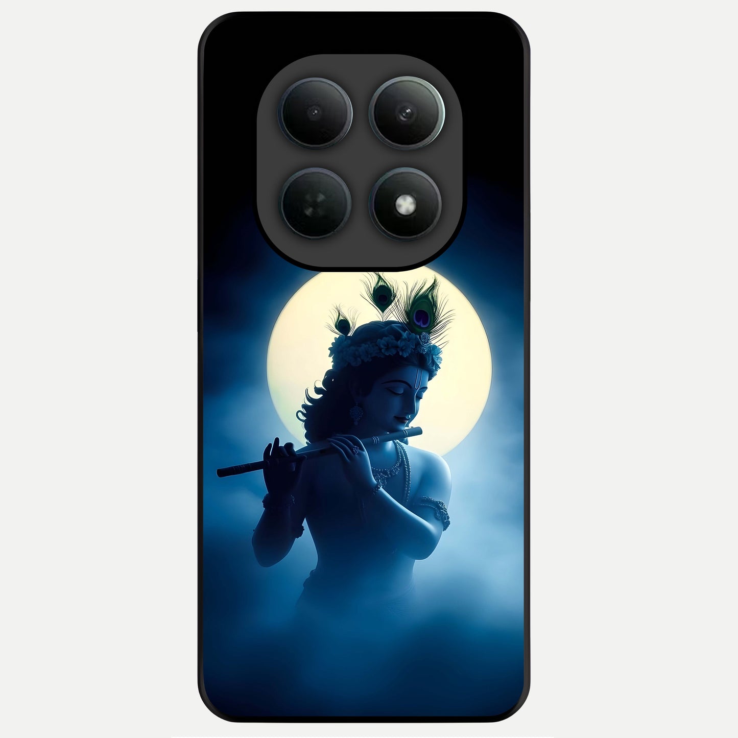  Divine Moon Flute Glass Case For Poco M8 Pro back cover – full design glossy printed glass finish