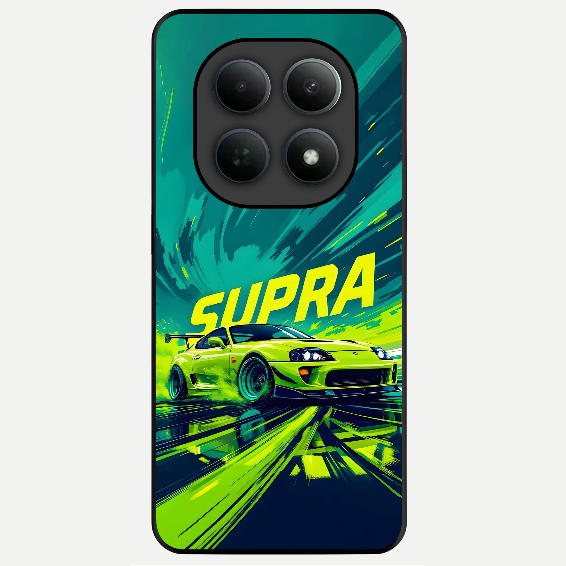  Electric Supra Thunder Glass Case For Poco M8 Pro back cover – full design glossy printed glass finish