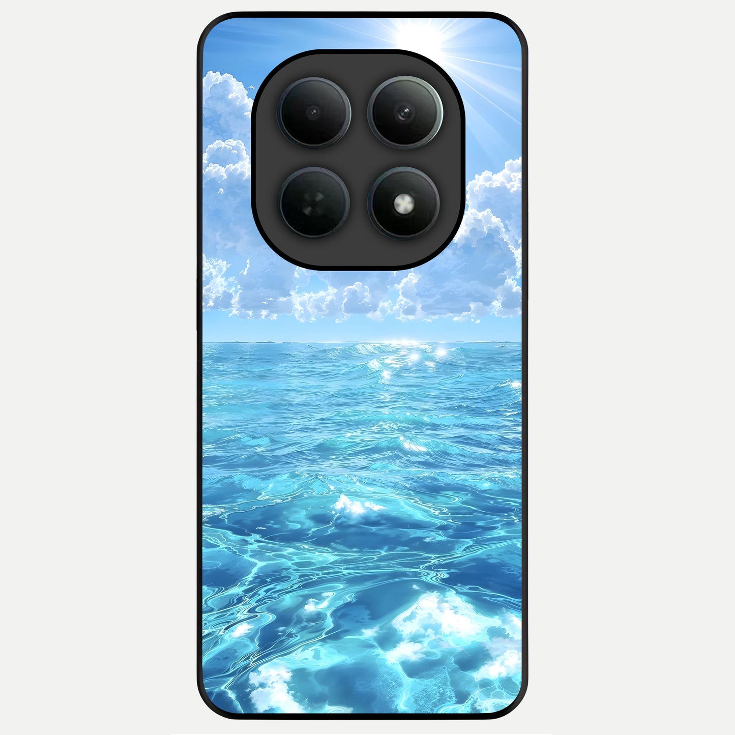  Endless Ocean Horizon Glass Case For Poco M8 Pro back cover – full design glossy printed glass finish