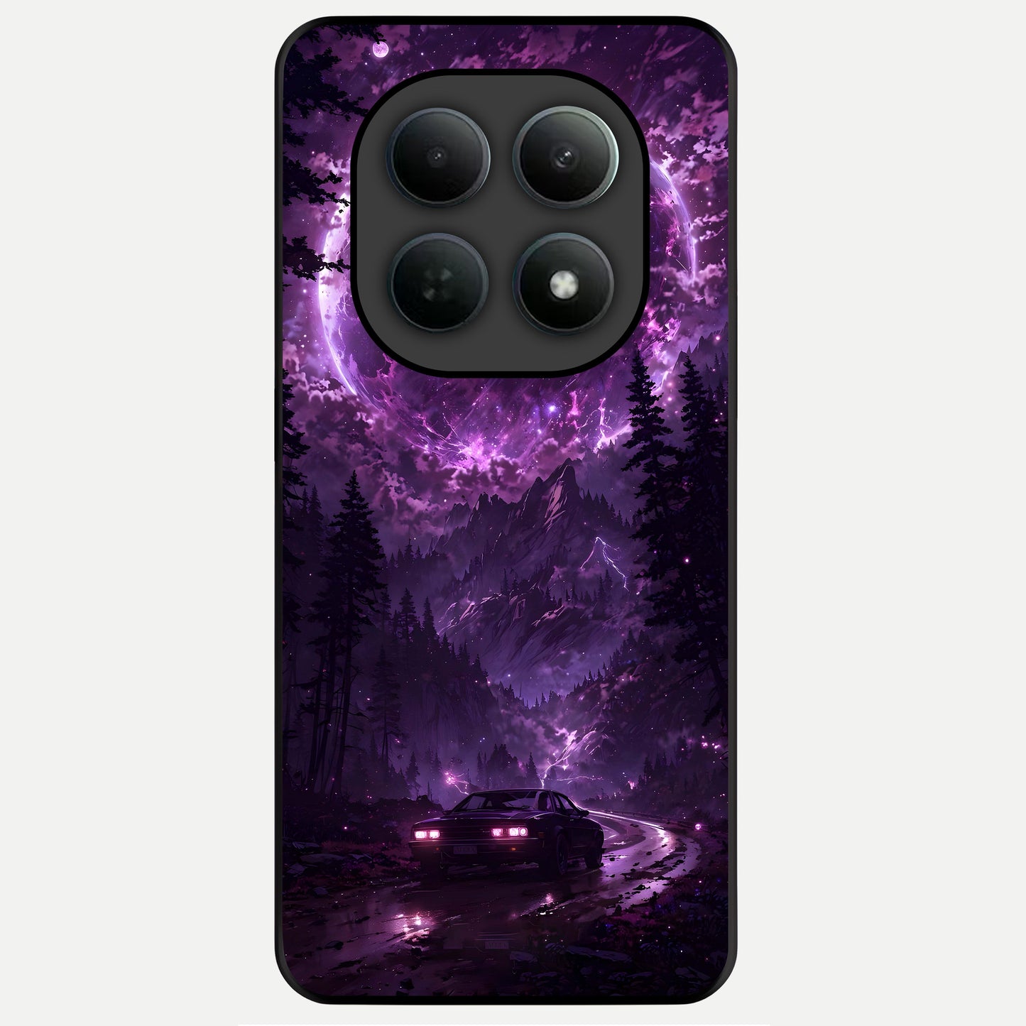  Eternal Cosmic Drive Glass Case For Poco M8 Pro back cover – full design glossy printed glass finish