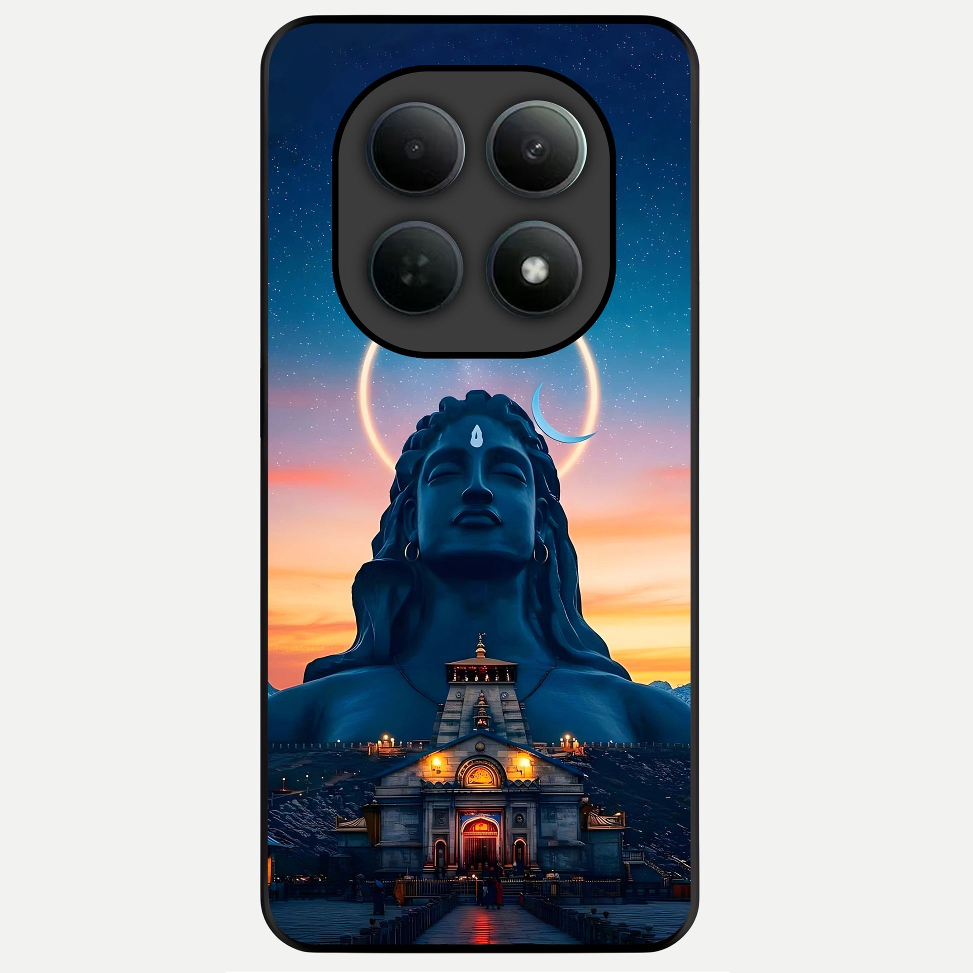 Eternal Shiva Aura Glass Case For Poco M8 Pro back cover – full design glossy printed glass finish