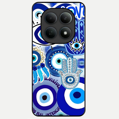  Evil Eyes Dream Glass Case For Poco M8 Pro back cover – full design glossy printed glass finish