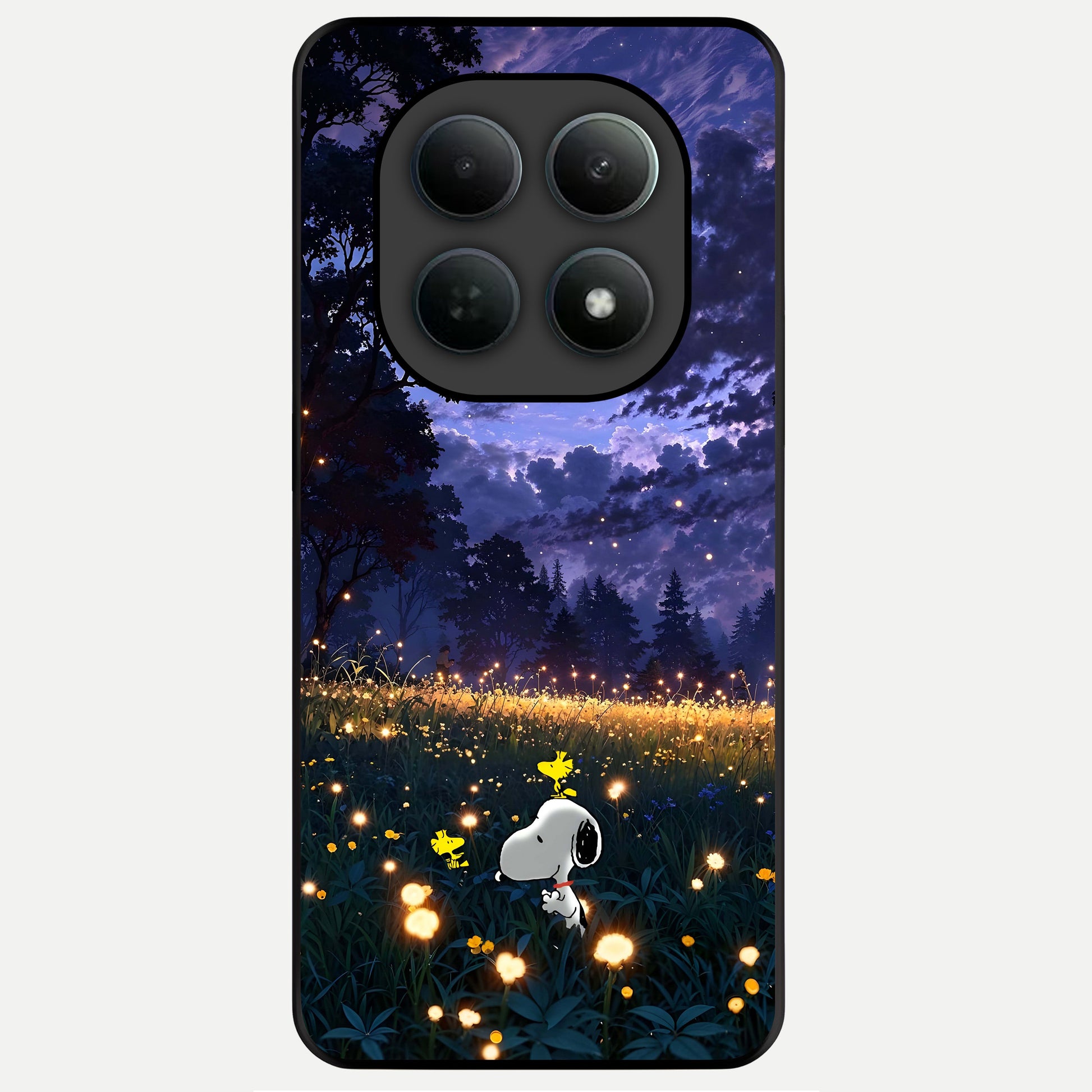  Firefly Meadow Magic Glass Case For Poco M8 Pro back cover – full design glossy printed glass finish