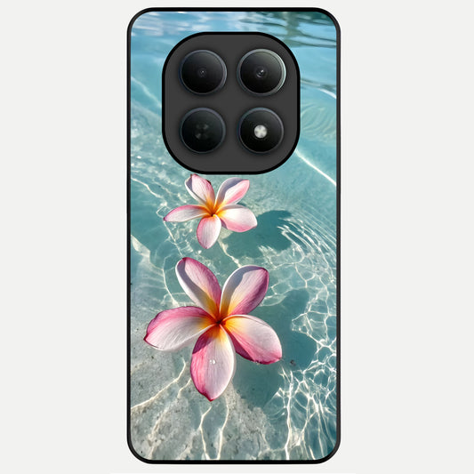  Floating Bloom Bliss Glass Case For Poco M8 Pro back cover – full design glossy printed glass finish