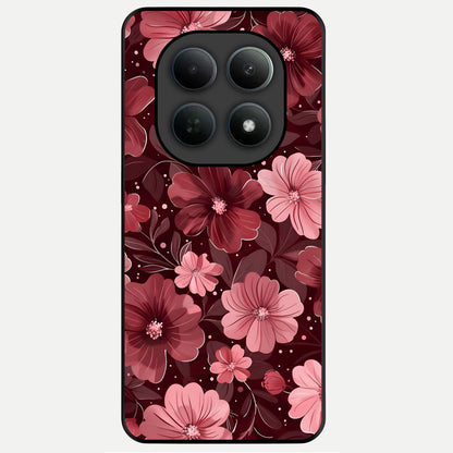  Flower Blush Bloom Glass Case For Poco M8 Pro back cover – full design glossy printed glass finish