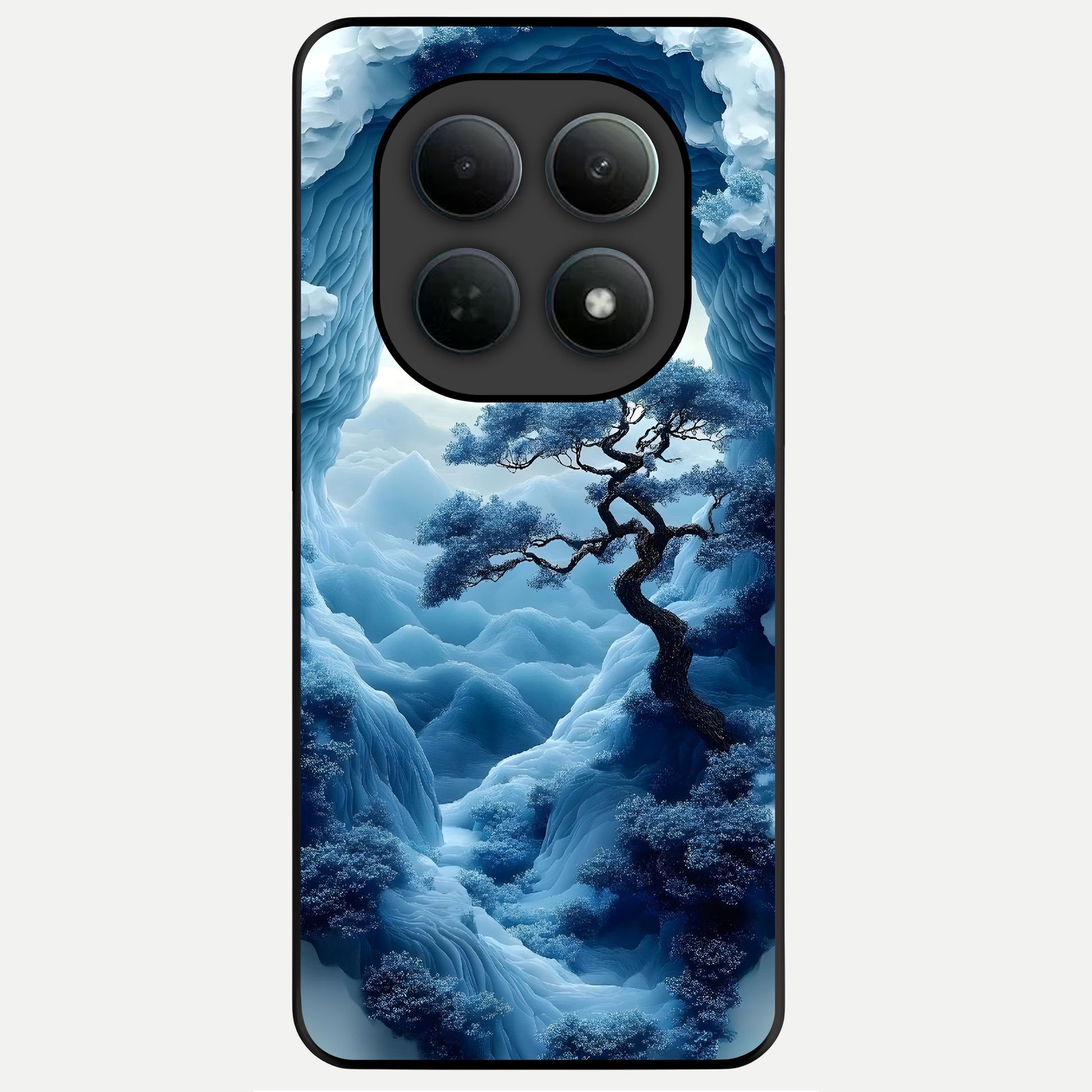 Frozen Serenity Gate Glass Case For Poco M8 Pro back cover – full design glossy printed glass finish