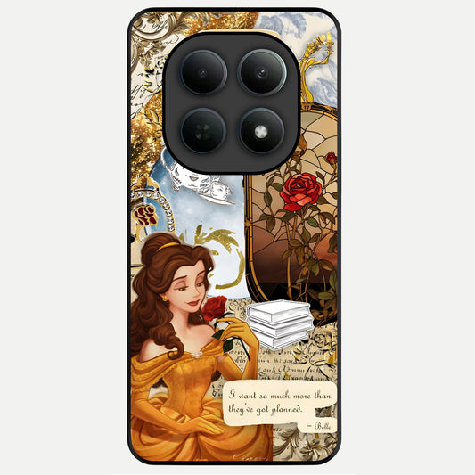  Golden Dream Belle Glass Case For Poco M8 Pro back cover – full design glossy printed glass finish