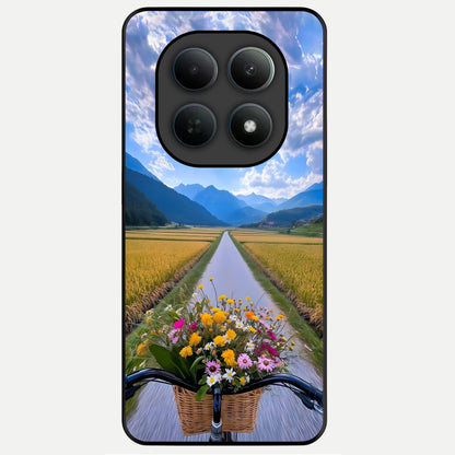 Golden Field Journey Glass Case For Poco M8 Pro back cover – full design glossy printed glass finish
