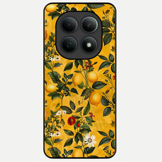  Golden Lemon Field Glass Case For Poco M8 Pro back cover – full design glossy printed glass finish