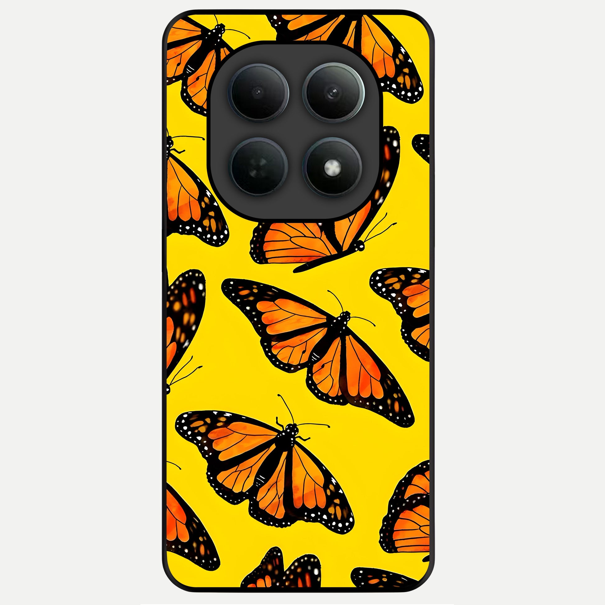  Golden Wing Flight Glass Case For Poco M8 Pro back cover – full design glossy printed glass finish