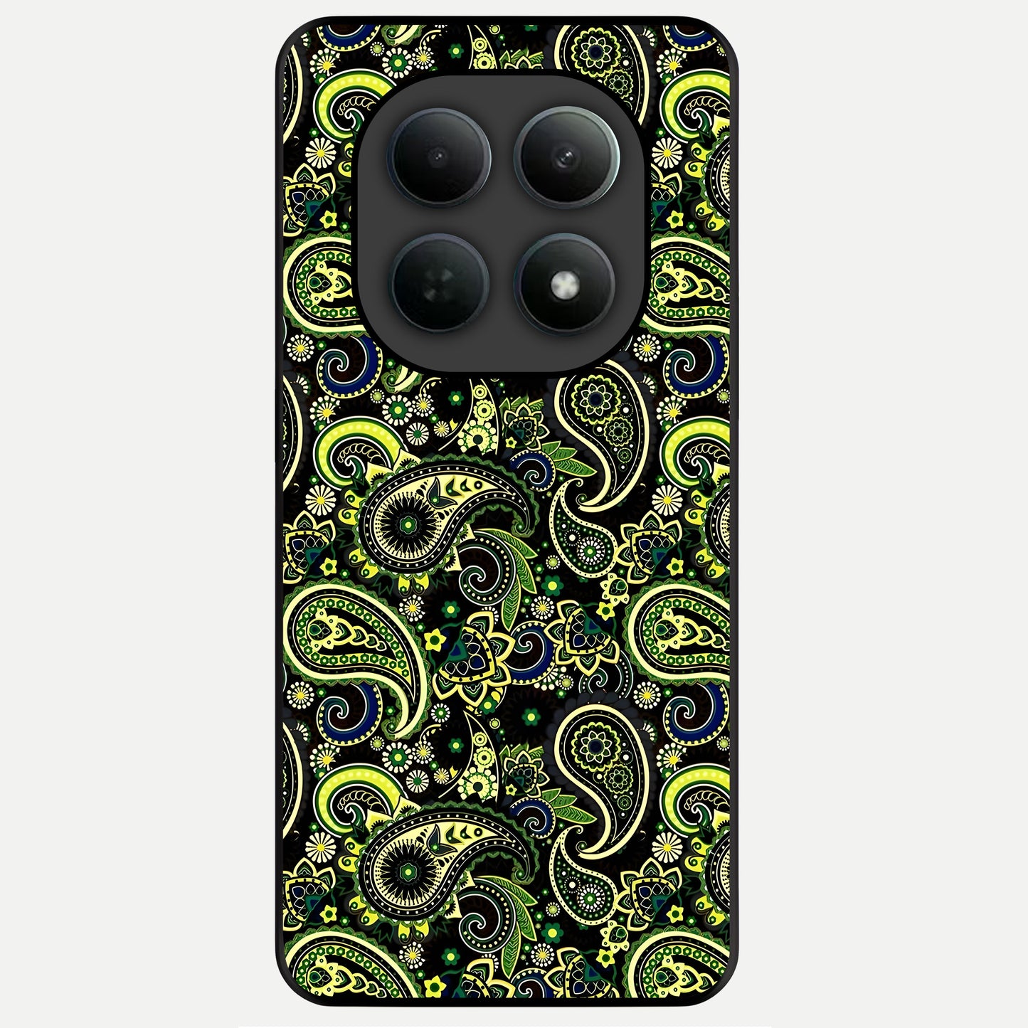  Green Lemon Glass Case For Poco M8 Pro back cover – full design glossy printed glass finish
