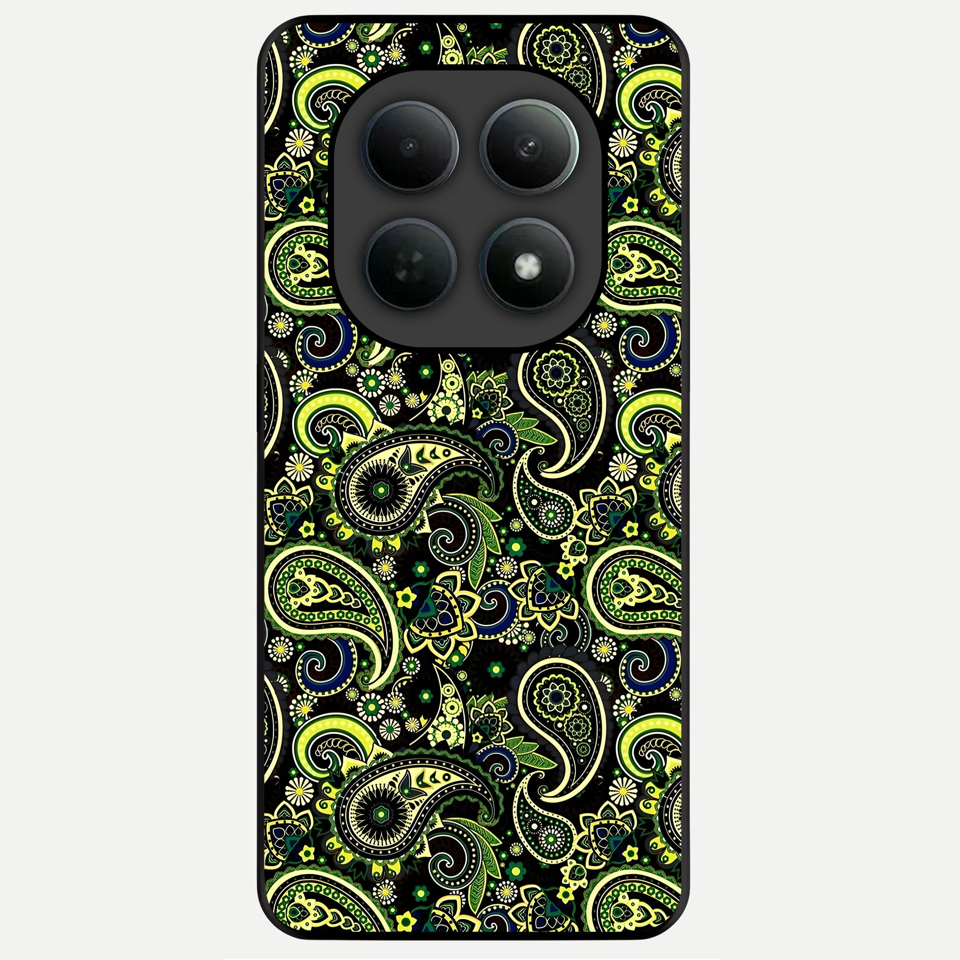  Green Lemon Glass Case For Poco M8 Pro back cover – full design glossy printed glass finish