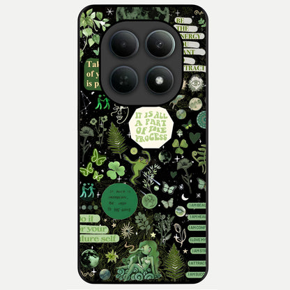  Green Mandala Pattern Glass Case For Poco M8 Pro back cover – full design glossy printed glass finish