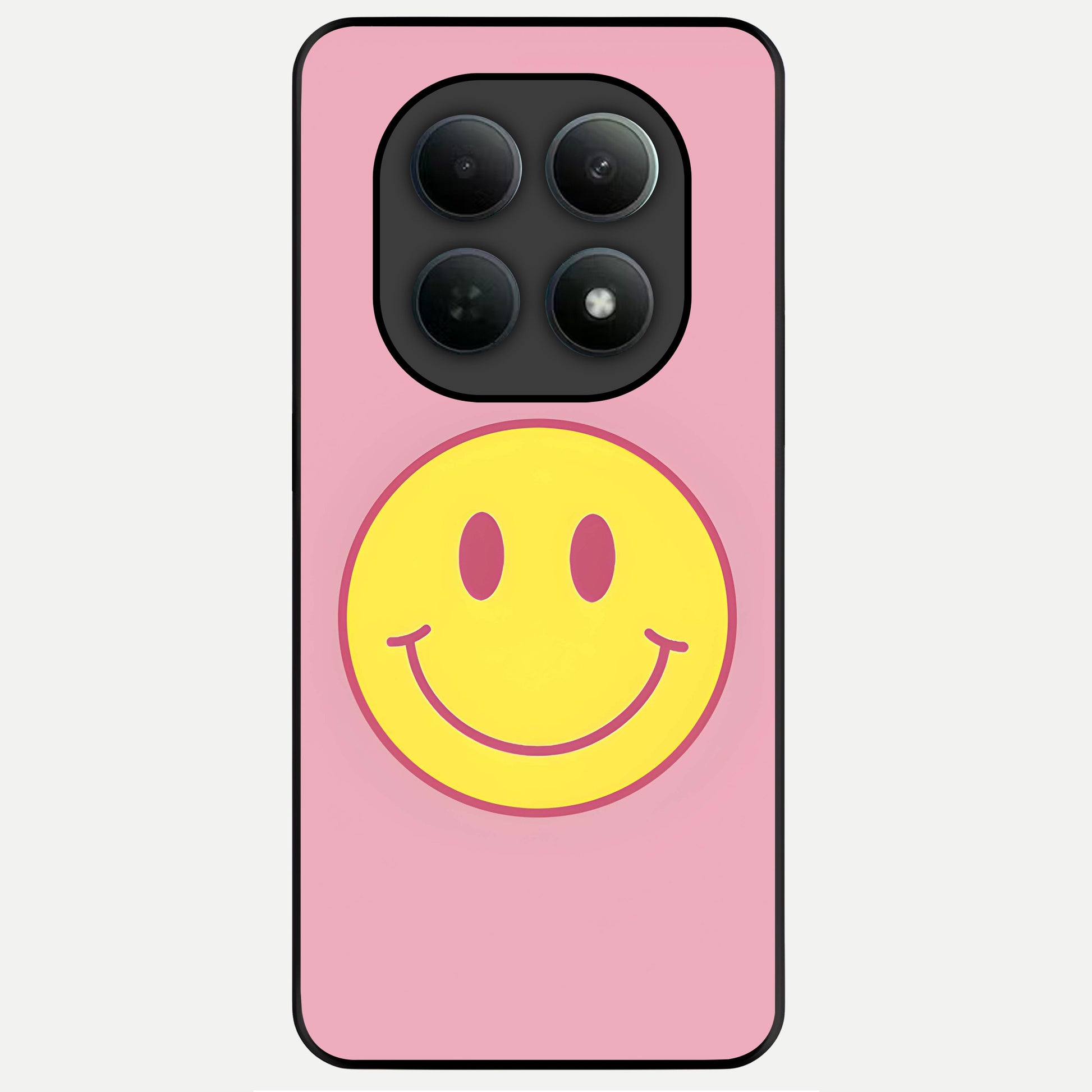  Happy Pink Mood Glass Case For Poco M8 Pro back cover – full design glossy printed glass finish
