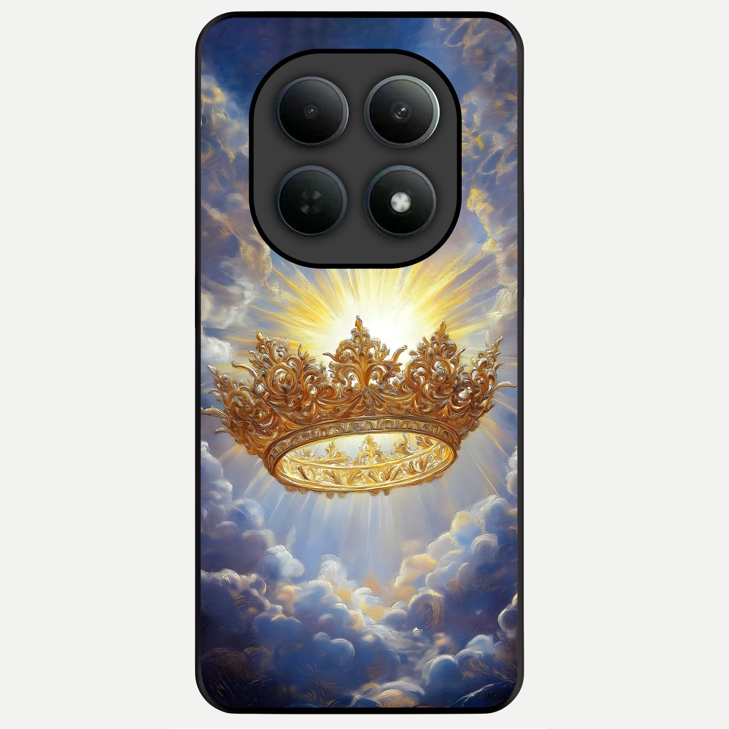  Heavenly Crown Light Glass Case For Poco M8 Pro back cover – full design glossy printed glass finish
