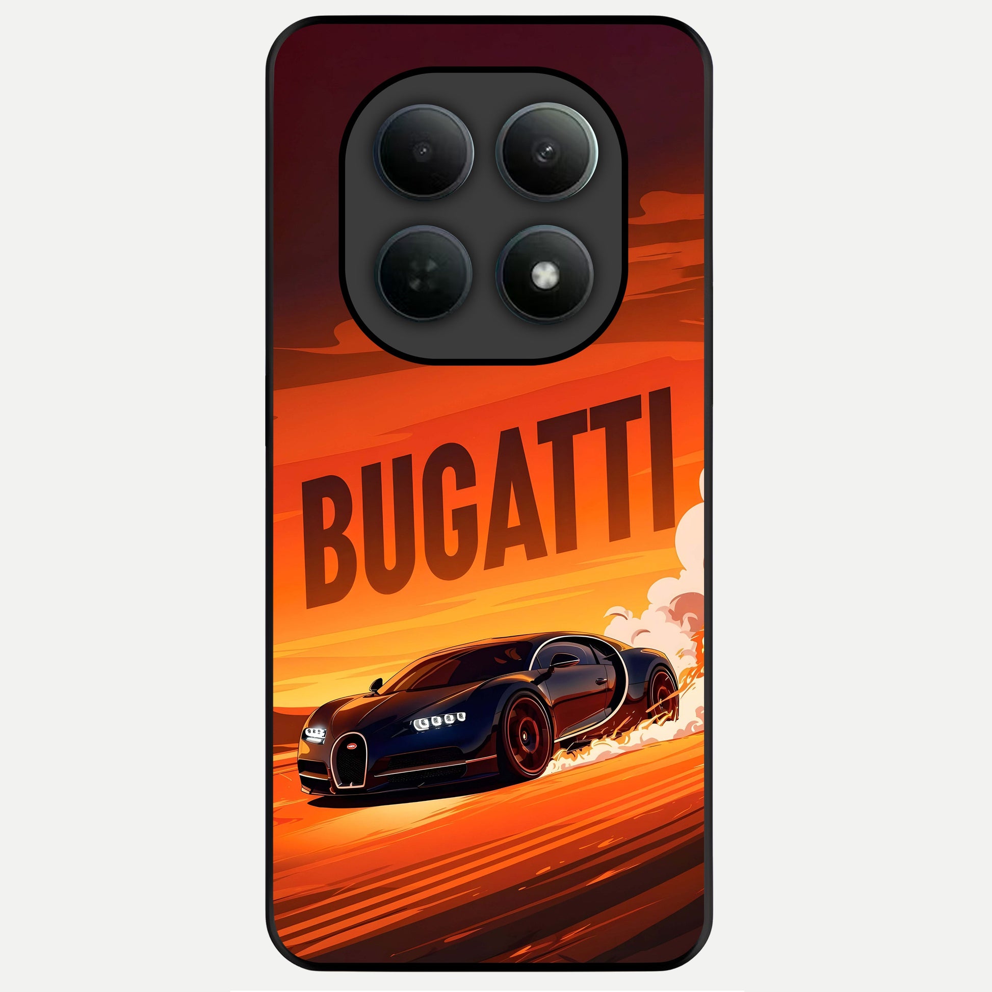  Inferno Bugatti Storm Glass Case For Poco M8 Pro back cover – full design glossy printed glass finish