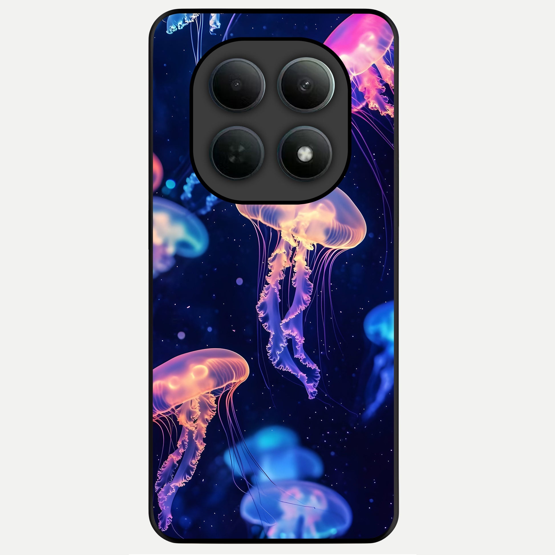  Jellyfish Pattern Glass Case For Poco M8 Pro back cover – full design glossy printed glass finish