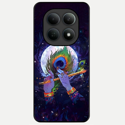  Krishna Hands Art Glass Case For Poco M8 Pro back cover – full design glossy printed glass finish