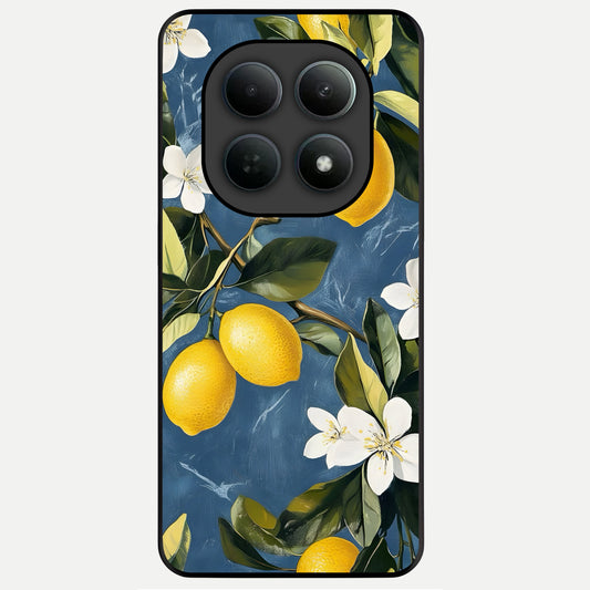  Lemon Dream Garden Glass Case For Poco M8 Pro back cover – full design glossy printed glass finish