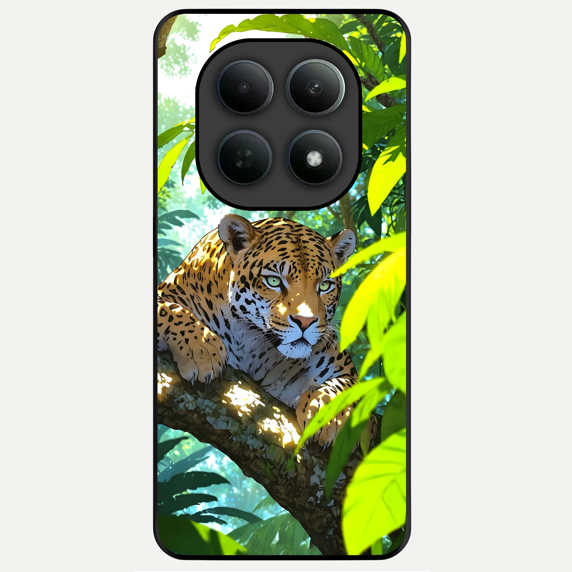  Leopard in Jungle Glass Case For Poco M8 Pro back cover – full design glossy printed glass finish