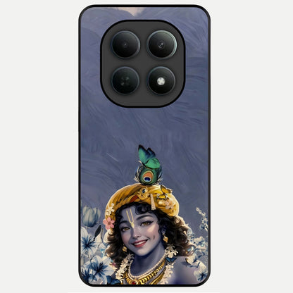  Lord Krishna Glass Case For Poco M8 Pro back cover – full design glossy printed glass finish