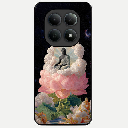  Lotus Divine Peace Glass Case For Poco M8 Pro back cover – full design glossy printed glass finish