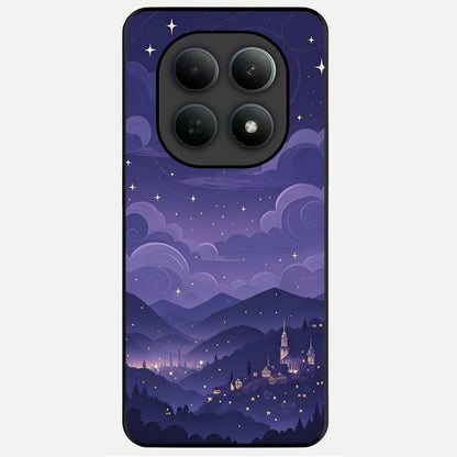  Minimal Night View Glass Case For Poco M8 Pro back cover – full design glossy printed glass finish