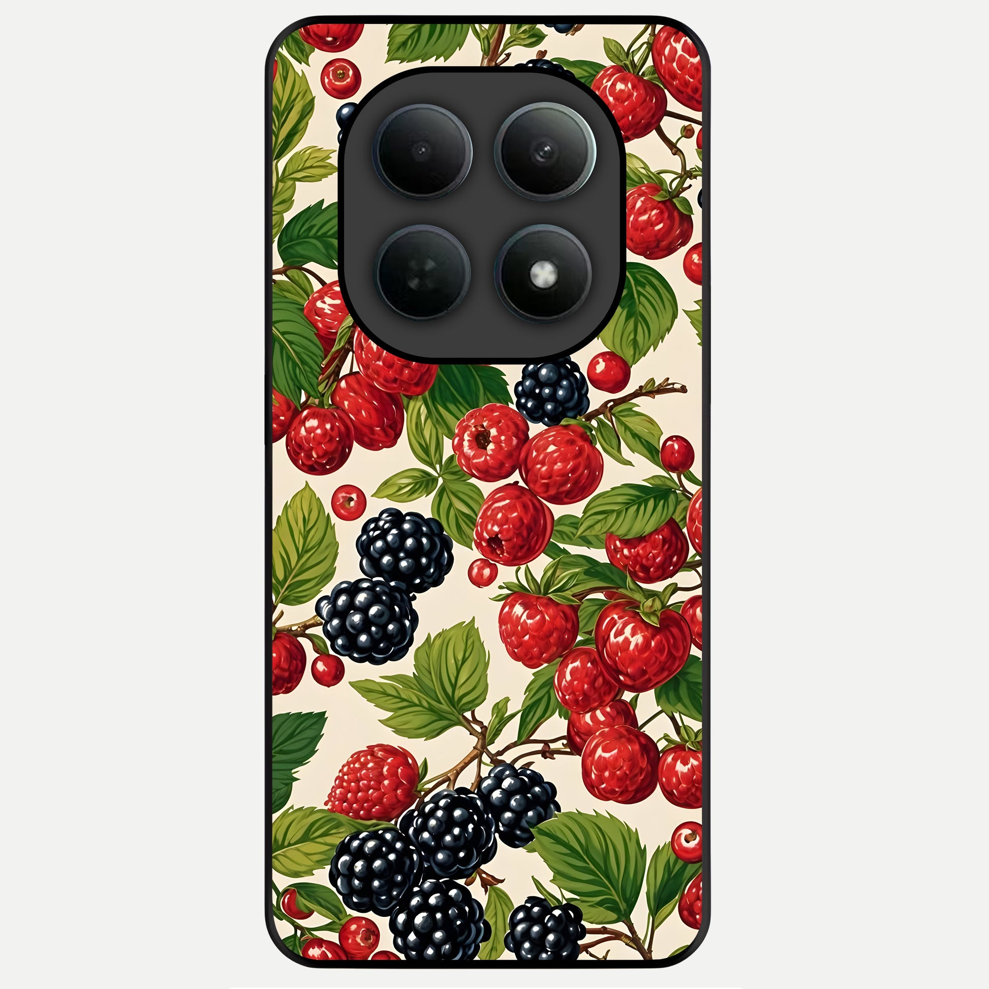  Mixed Berry Collage Glass Case For Poco M8 Pro back cover – full design glossy printed glass finish