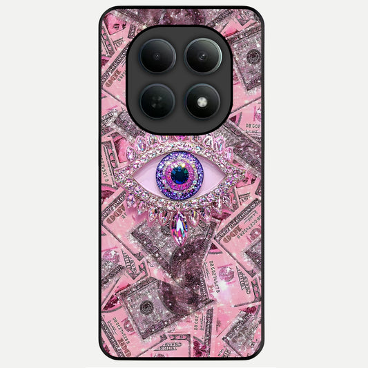  Money Eye Luxe Glass Case For Poco M8 Pro back cover – full design glossy printed glass finish